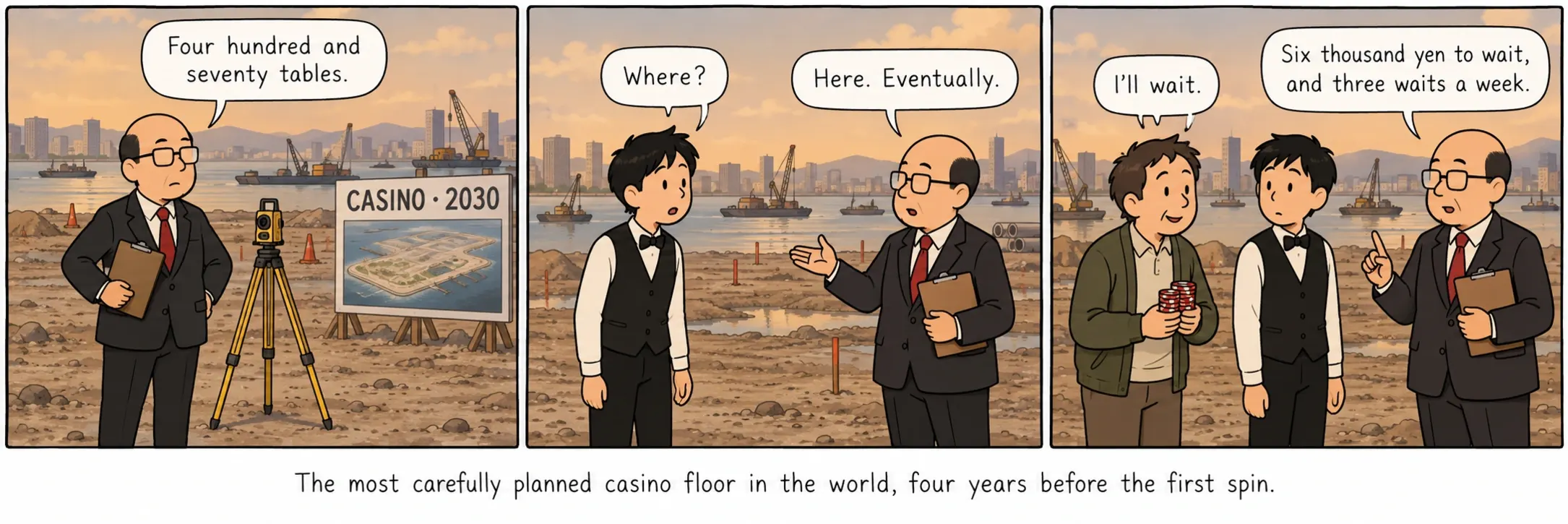 Ang pinakamaingat na planadong palapag ng casino sa mundo, apat na taon bago ang unang ikot.