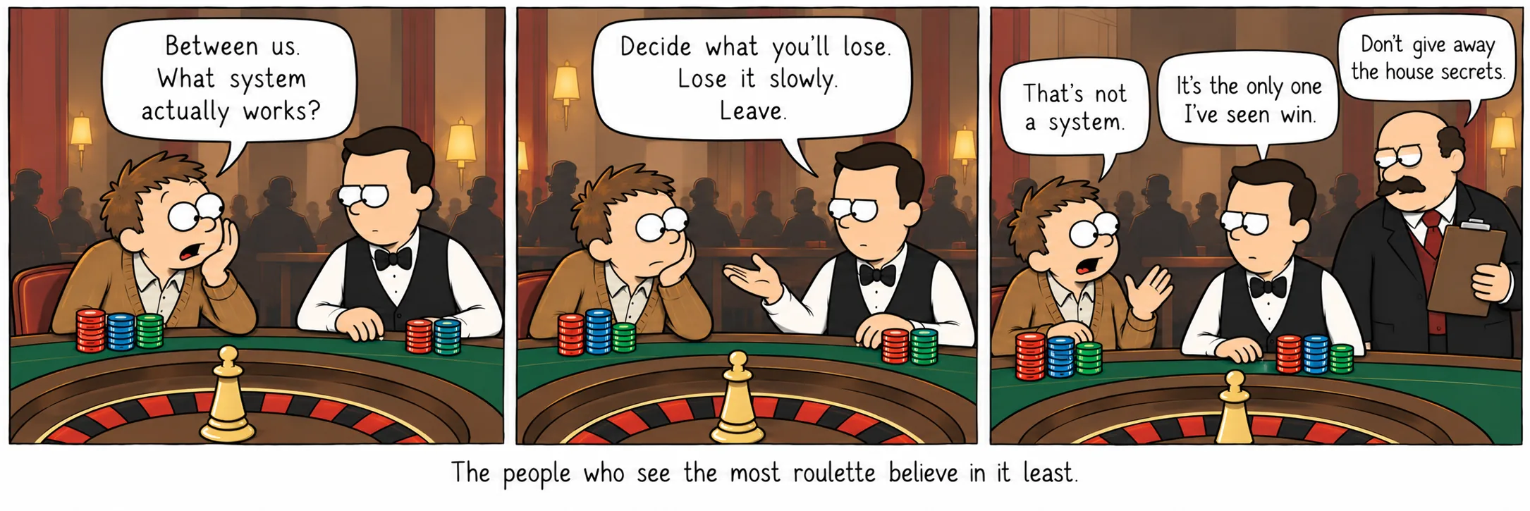 Ang mga taong pinakamaraming nakakakita ng ruleta ang pinakamaliit ang paniniwala rito.