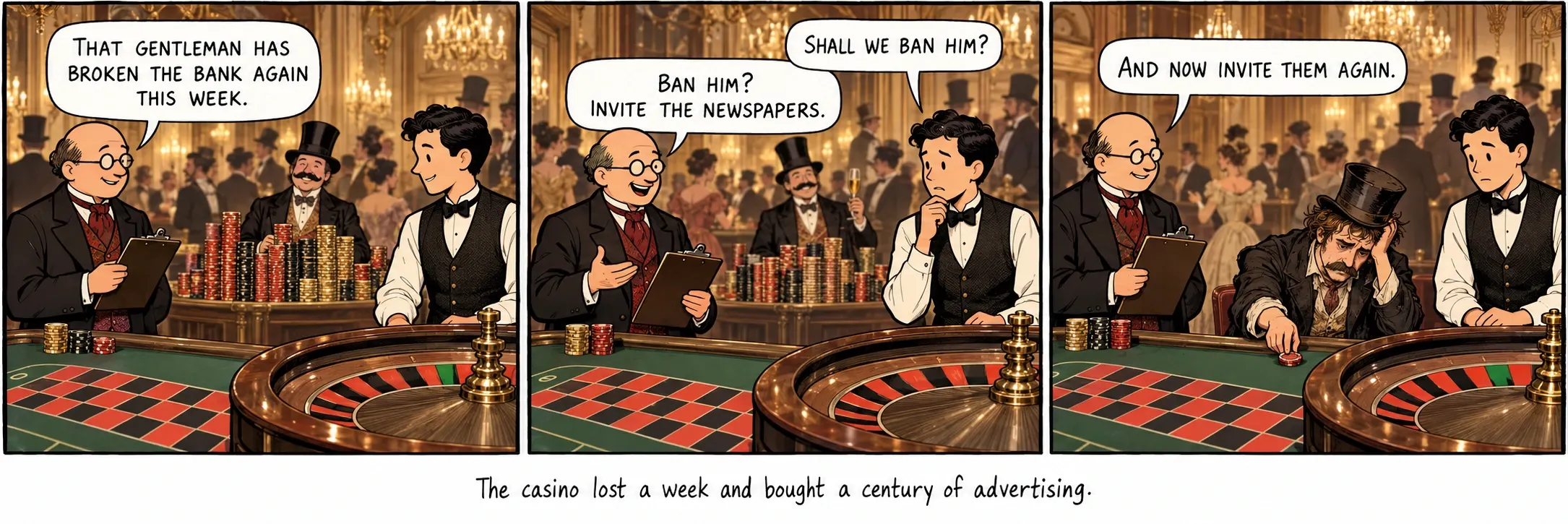 Nalugi ang casino sa loob ng isang linggo ngunit nakakuha ng isang siglong publisidad.