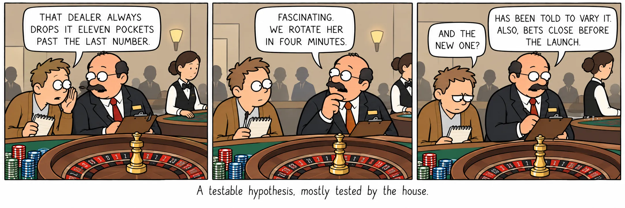 Isang masusuring haypotesis, na kadalasang sinusubok ng casino.